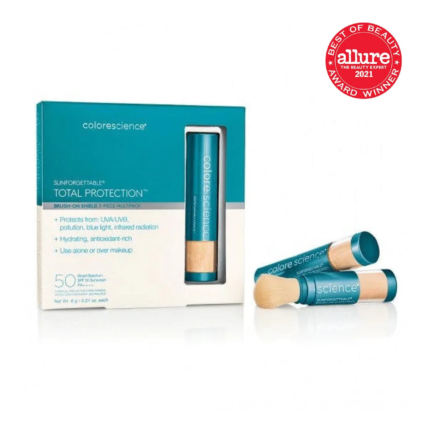 SUNFORGETTABLETOTAL PROTECTIONTM BRUSH-ON SHIELD SPF 50 MULTIPACK (3 BRUSHES)