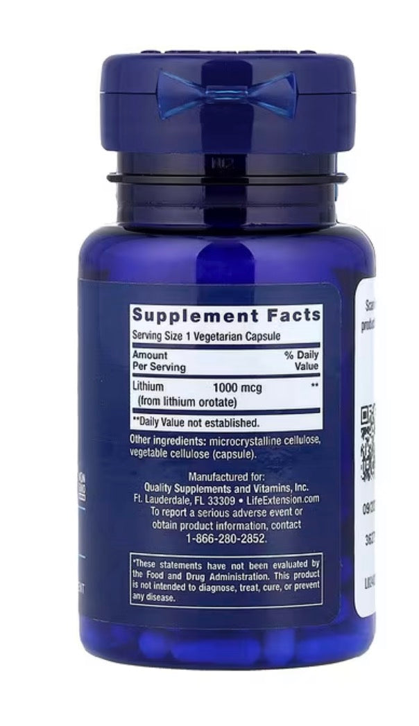 Litio 1000 mcg 100 caps LIFE EXTENSIÓN