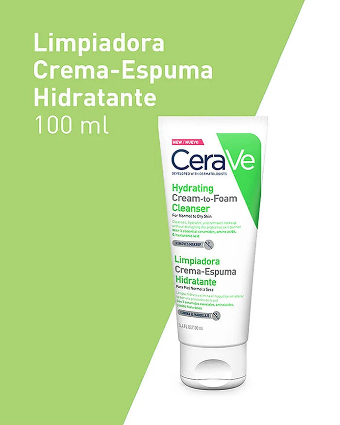 Limpiadora Crema-Espuma Hidratante para rostro 100 ml CERAVE