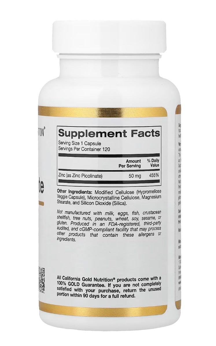 Zinc 50 mg 130 caps CALIFORNIA GOLD NUTRITION