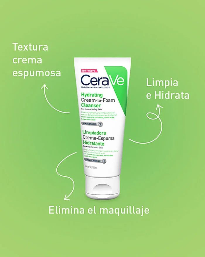Limpiadora Crema-Espuma Hidratante para rostro 100 ml CERAVE