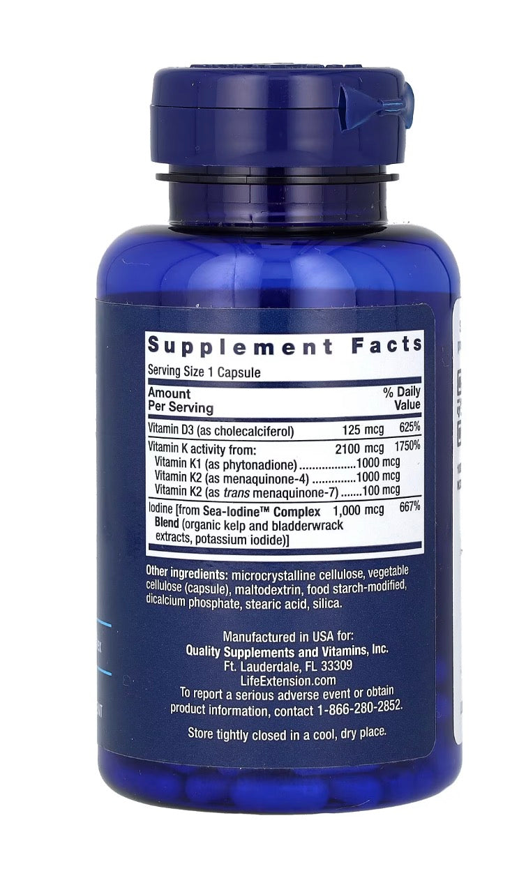 Vitamina D y K LIFE EXTENSION 60 caps